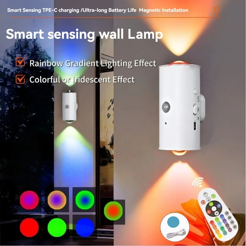 Smart Sensing LED Wall Lamp RGB Ambient Lighting Rechargeable Magnetic Wall Sunset Light Bedroom Corridor Staircase Night Lights
Smart Sensing LED Wall Lamp RGB Ambient Lighting Rechargeable Magnetic Wall Sunset Light Bedroom Corridor Staircase Night Lights