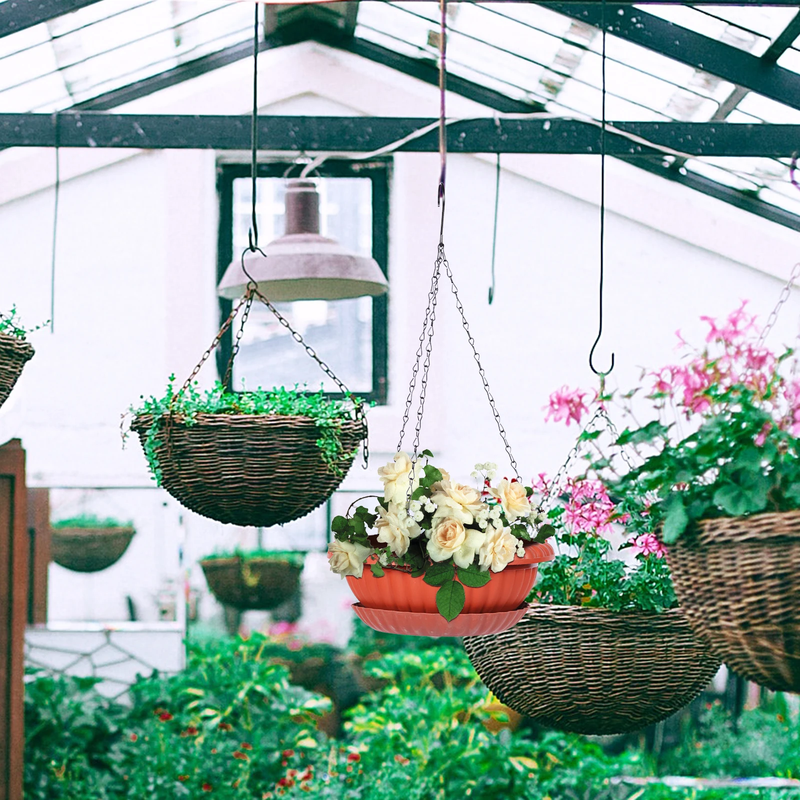 Half Round Hanging Flower Pots 4 Sets Balcony Garden Accessories Planters Hanger Supplies Succulents Herbs Ferns Metal PP
Half Round Hanging Flower Pots 4 Sets Balcony Garden Accessories Planters Hanger Supplies Succulents Herbs Ferns Metal PP