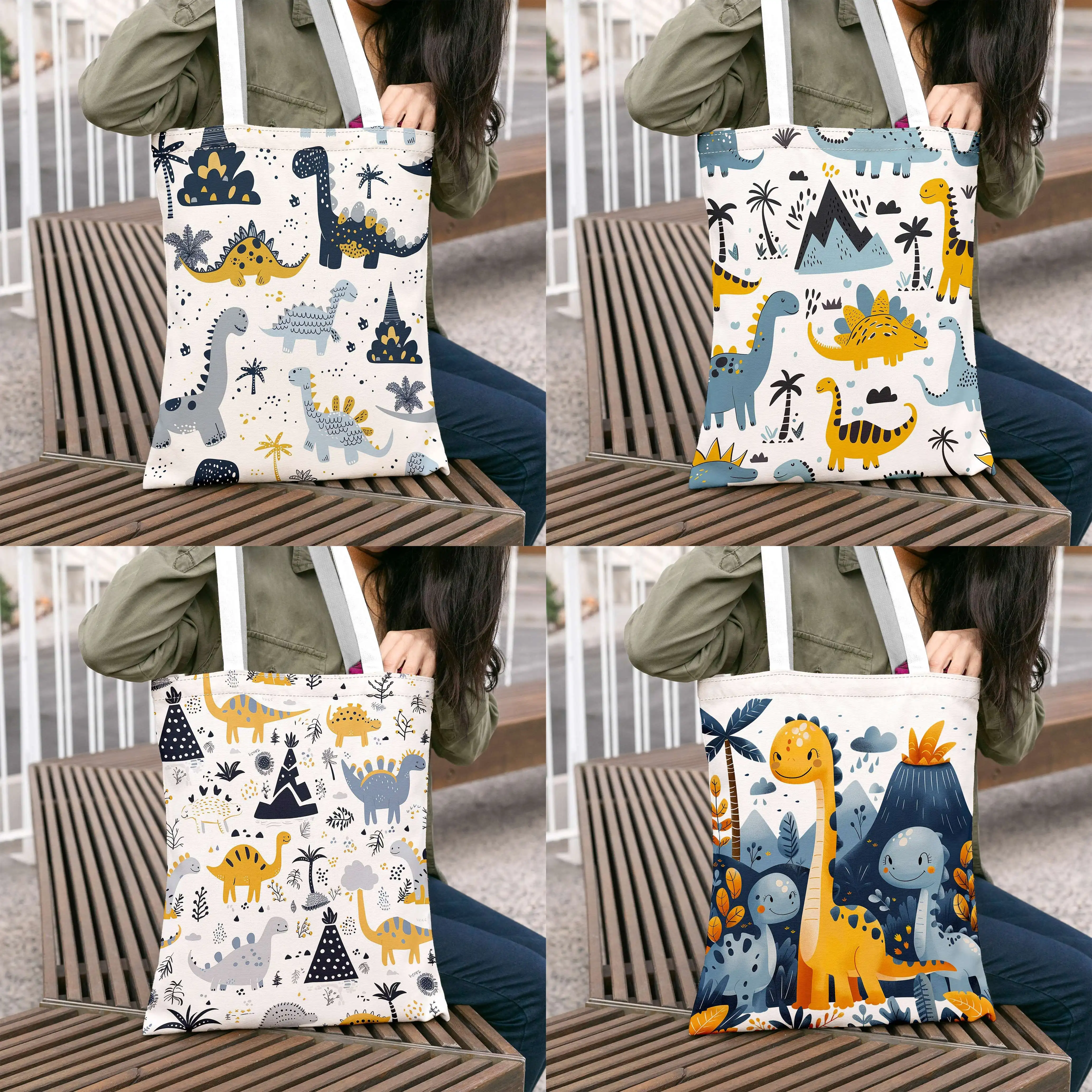 Women S Dinosaur Print Tote Bag Large Capacity Casual Shoulder Bag with Fixed Straps Dinosaur Illustrations for Shopping Travel
Women S Dinosaur Print Tote Bag Large Capacity Casual Shoulder Bag with Fixed Straps Dinosaur Illustrations for Shopping Travel