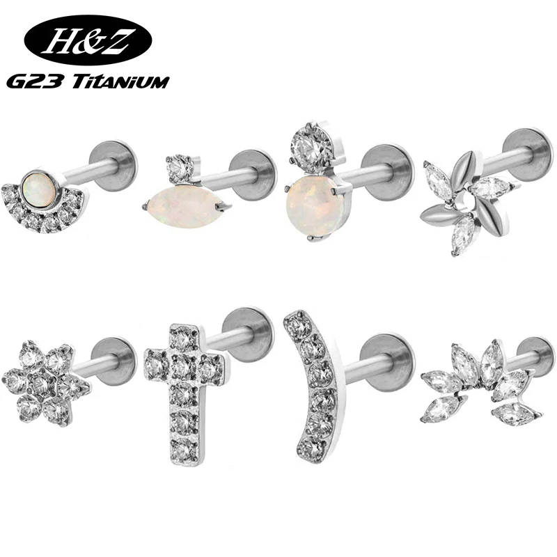 2PC G23 Titanium Ear Stud Internal Thread FlatBack Zircon Horse's Eye Flower Cross Stud Tragus Cartilage Labret Piercing Jewelry
2PC G23 Titanium Ear Stud Internal Thread FlatBack Zircon Horse's Eye Flower Cross Stud Tragus Cartilage Labret Piercing Jewelry