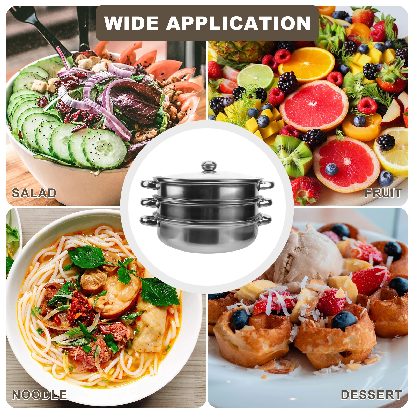 Stainless Steel Steamer Pot 3 Layer Multi Function Cookware Gifts Dual Purpose Soup Steamed Food Grade Safe Uniform Heat
Stainless Steel Steamer Pot 3 Layer Multi Function Cookware Gifts Dual Purpose Soup Steamed Food Grade Safe Uniform Heat