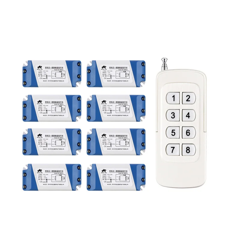 AC 85V 110v 220v 230v 240V 1CH Wireless Remote Control Switch transmitter receiver lighting smart home power on and off
AC 85V 110v 220v 230v 240V 1CH Wireless Remote Control Switch transmitter receiver lighting smart home power on and off