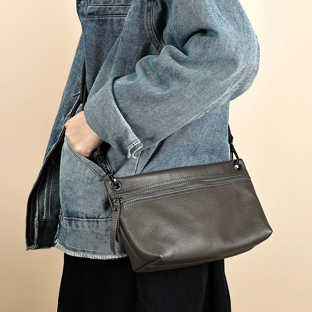 Genuine Leather Crossbody Bags for Women, Soft Leather Shoulder Clutch Purse, Multi-Zipper Adjustable Strap Messenger Bag
Genuine Leather Crossbody Bags for Women, Soft Leather Shoulder Clutch Purse, Multi-Zipper Adjustable Strap Messenger Bag