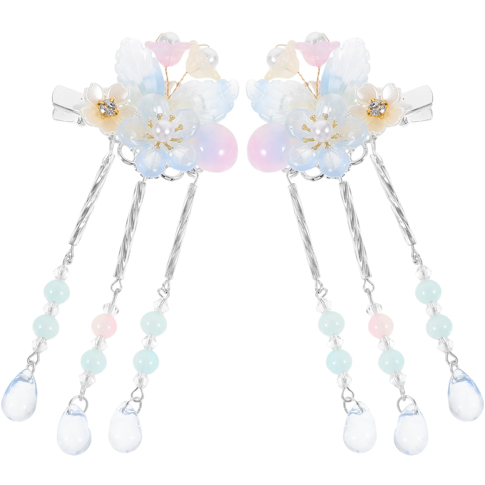 Chinese Style Hair Accessories Floral Tassel Headdress Clips Metal Blue Barrettes for Women
Chinese Style Hair Accessories Floral Tassel Headdress Clips Metal Blue Barrettes for Women
