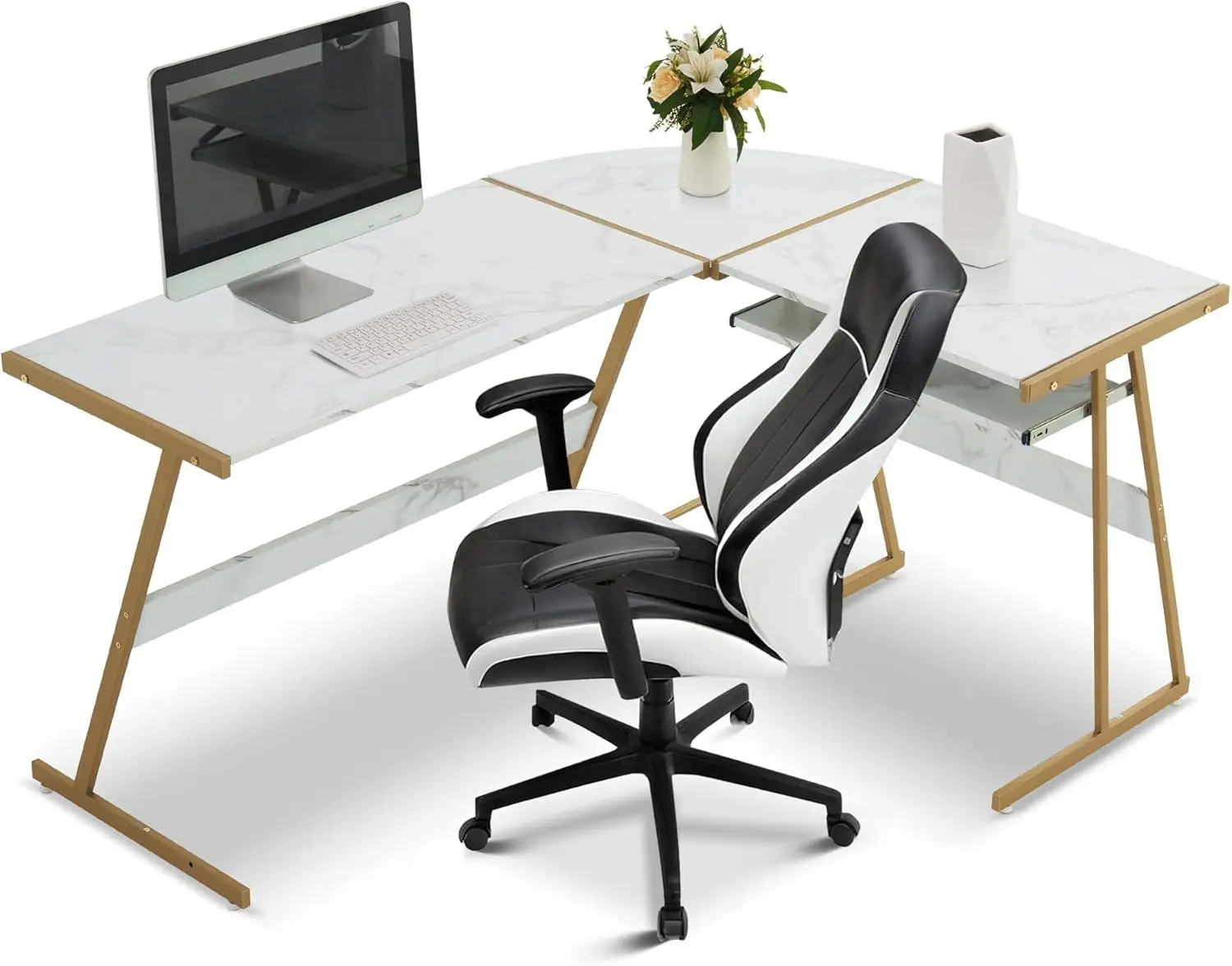 L Shaped Gaming Desk Modern Corner Computer Desk with Keyboard Tray And CPU Stand for Small Spaces Home Office Living Room
L Shaped Gaming Desk Modern Corner Computer Desk with Keyboard Tray And CPU Stand for Small Spaces Home Office Living Room