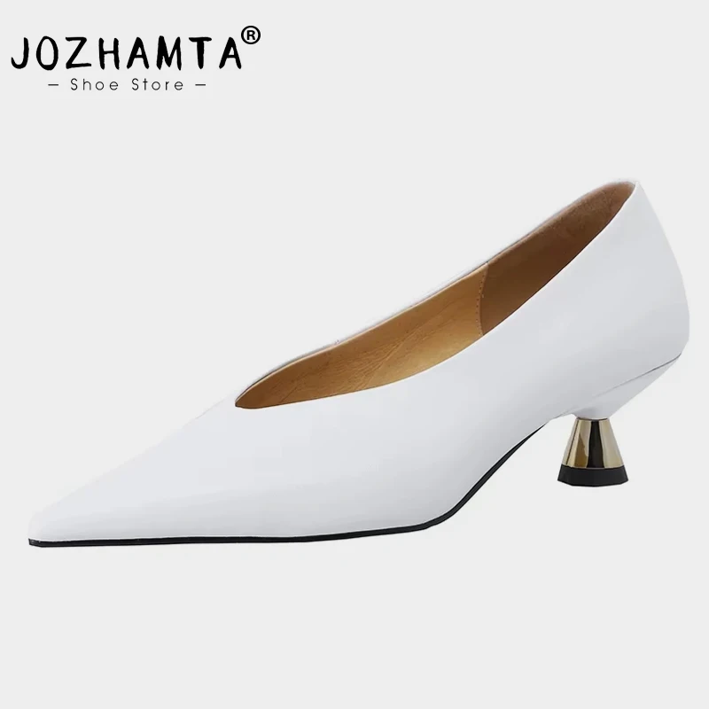 JOZHAMTA Women Classic Pumps Real Leather Kitten Mid Heels Shoes 2025 Spring Pointy Toe Elegant Office Lady Dress Size 34-40
JOZHAMTA Women Classic Pumps Real Leather Kitten Mid Heels Shoes 2025 Spring Pointy Toe Elegant Office Lady Dress Size 34-40