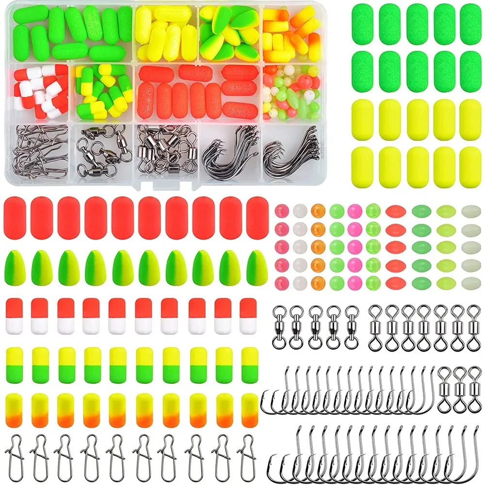 175Pcs Pompano Rigs Making Kit Pompano Foam Floats Circle Hooks Fishing Beads Swivels Duo Lock Snaps Saltwater Surf Fishing Rig
175Pcs Pompano Rigs Making Kit Pompano Foam Floats Circle Hooks Fishing Beads Swivels Duo Lock Snaps Saltwater Surf Fishing Rig