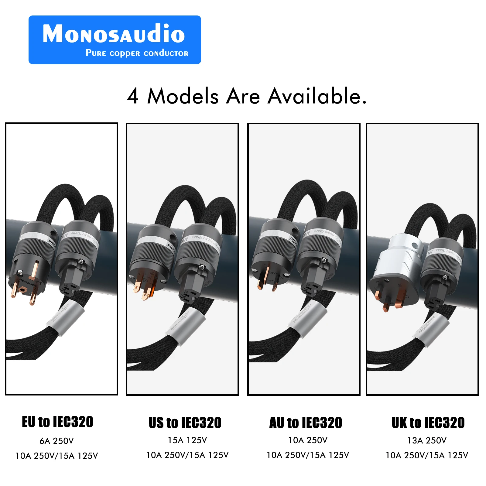 Monosaudio P903 power cable Audiophile 6N OCC Silver Plated conductor 100% copper briand pure copper EU/US/AU/UK Power Cord
Monosaudio P903 power cable Audiophile 6N OCC Silver Plated conductor 100% copper briand pure copper EU/US/AU/UK Power Cord