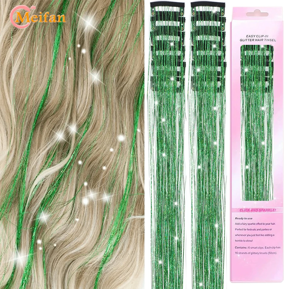 12Pcs/set Hair Tinsel Clip in Glitter Tinsel Hair Extensions Synthetic Shiny Sparkling Fairy Hair Tinsel Party Hair Accessories
12Pcs/set Hair Tinsel Clip in Glitter Tinsel Hair Extensions Synthetic Shiny Sparkling Fairy Hair Tinsel Party Hair Accessories