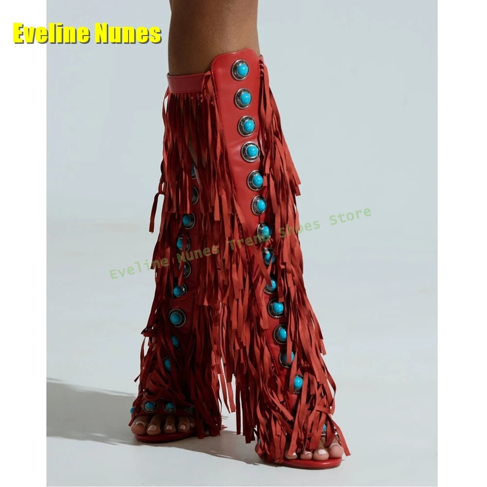 Tassels Suede Crystal Sexy Sandals Open Toe Stiletto Glossy Solid Color Cross Strap Luxury Elegant Concise Women Knee High Boots
Tassels Suede Crystal Sexy Sandals Open Toe Stiletto Glossy Solid Color Cross Strap Luxury Elegant Concise Women Knee High Boots