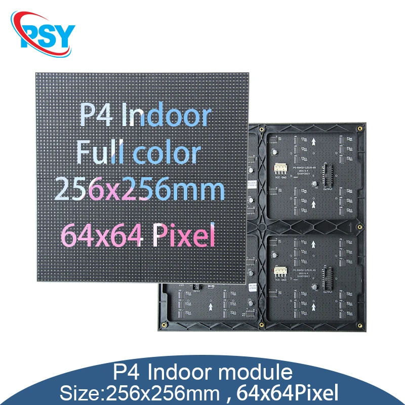 P4 Indoor LED Module 256x256mm High-Resolution 64x64 Pixel Full Color SMD Display Matrix Panel for Advertising Stage Events
P4 Indoor LED Module 256x256mm High-Resolution 64x64 Pixel Full Color SMD Display Matrix Panel for Advertising Stage Events