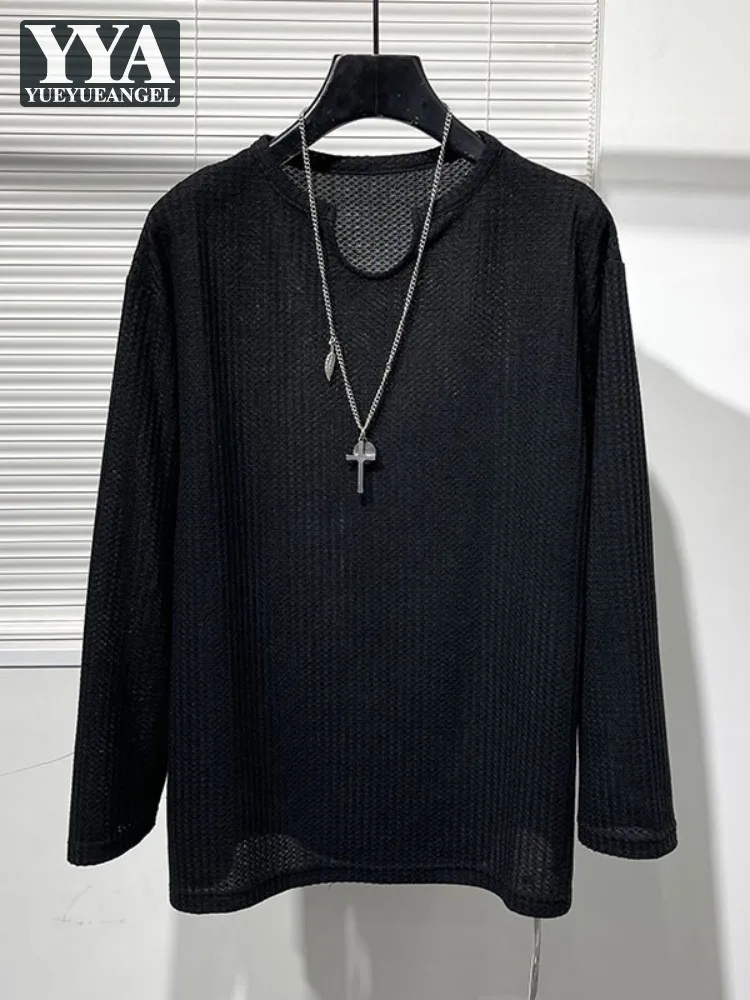 Mens Long Sleeve Casual T-Shirt Spring Summer V-Neck Hollow Out Loose Harajuku Pullover Tops Streetwear Japanese Style T-Shirts
Mens Long Sleeve Casual T-Shirt Spring Summer V-Neck Hollow Out Loose Harajuku Pullover Tops Streetwear Japanese Style T-Shirts