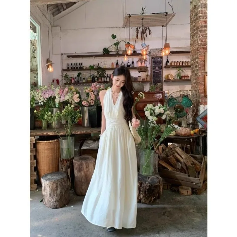 【New style】French V-neck hanging neck skirt children's summer gentle temperament dress apricot color beautiful waist a-line lon
【New style】French V-neck hanging neck skirt children's summer gentle temperament dress apricot color beautiful waist a-line lon