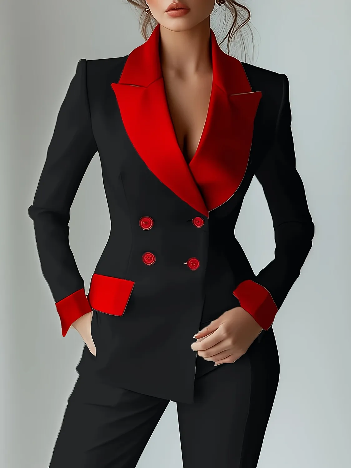 Women Patchwork Short Blazer Jacket Nothed Collar Fashion Office Lady Long Sleeve Elegant Casual Double Breasted Blazer Coat
Women Patchwork Short Blazer Jacket Nothed Collar Fashion Office Lady Long Sleeve Elegant Casual Double Breasted Blazer Coat