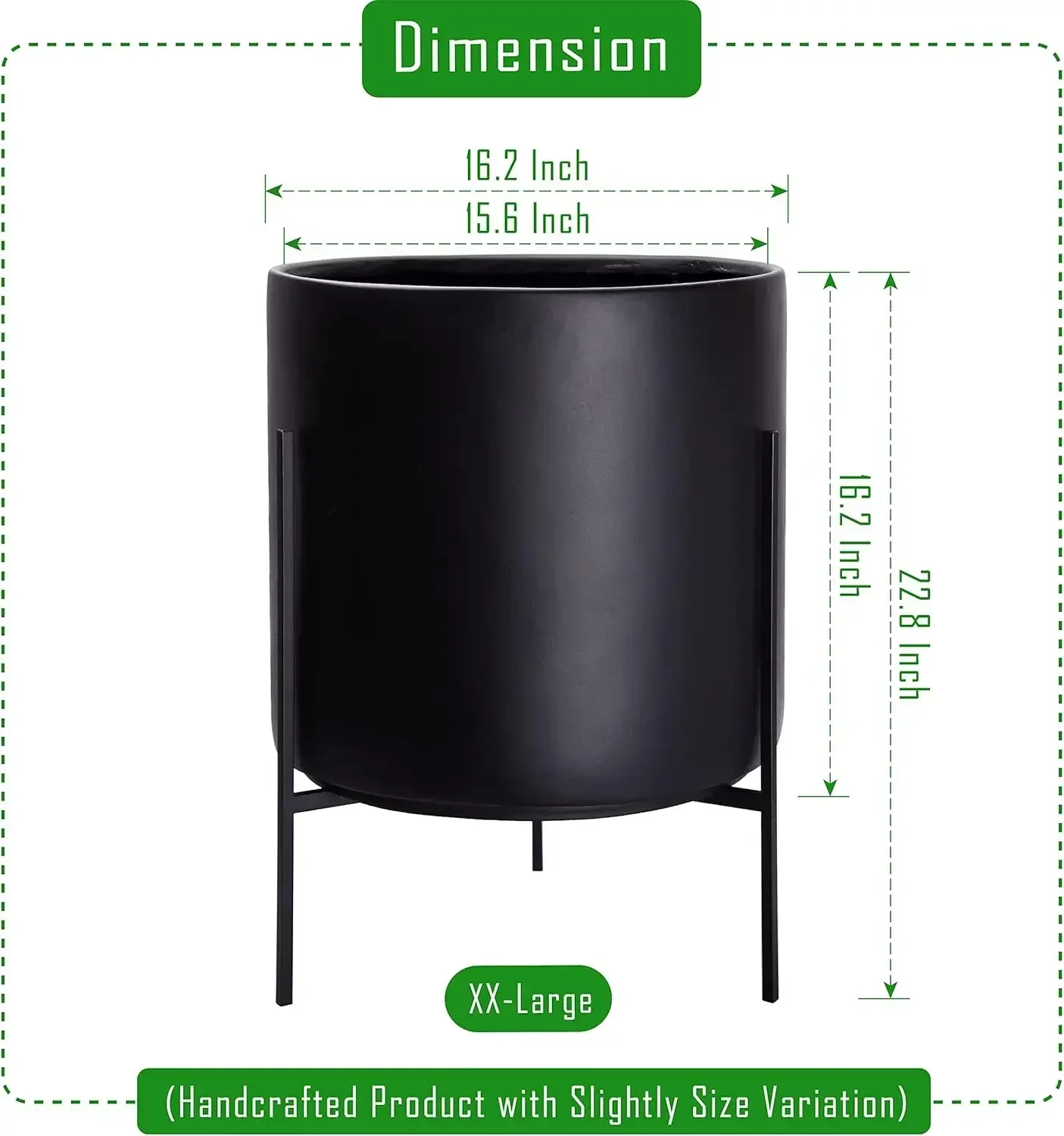 D'vine Dev Mid Century Plants Pot Cylinder Planter with Heavy Duty Stand, XX-Large 16 Inch Pot, 22.8 Inch with Stand Height, Bla
D'vine Dev Mid Century Plants Pot Cylinder Planter with Heavy Duty Stand, XX-Large 16 Inch Pot, 22.8 Inch with Stand Height, Bla