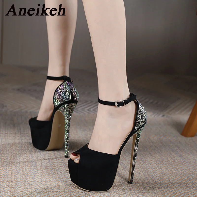 Aneikeh Roman Style Diamond Fashion Platform Pumps Comfortable 16cm High Heel Sandals Buckle Strap Ladies Party Stripper Shoes
Aneikeh Roman Style Diamond Fashion Platform Pumps Comfortable 16cm High Heel Sandals Buckle Strap Ladies Party Stripper Shoes