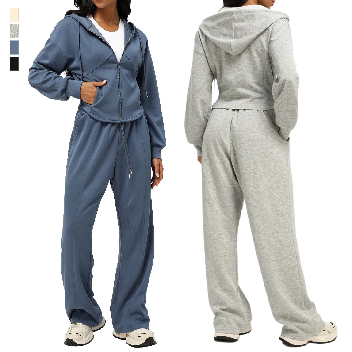 Women Casual Sweatshirt Full Zipper Running Jacket Gym Straight Leg Trousers Workout Hoodie Sports Sweatpants Women Activewear
Women Casual Sweatshirt Full Zipper Running Jacket Gym Straight Leg Trousers Workout Hoodie Sports Sweatpants Women Activewear