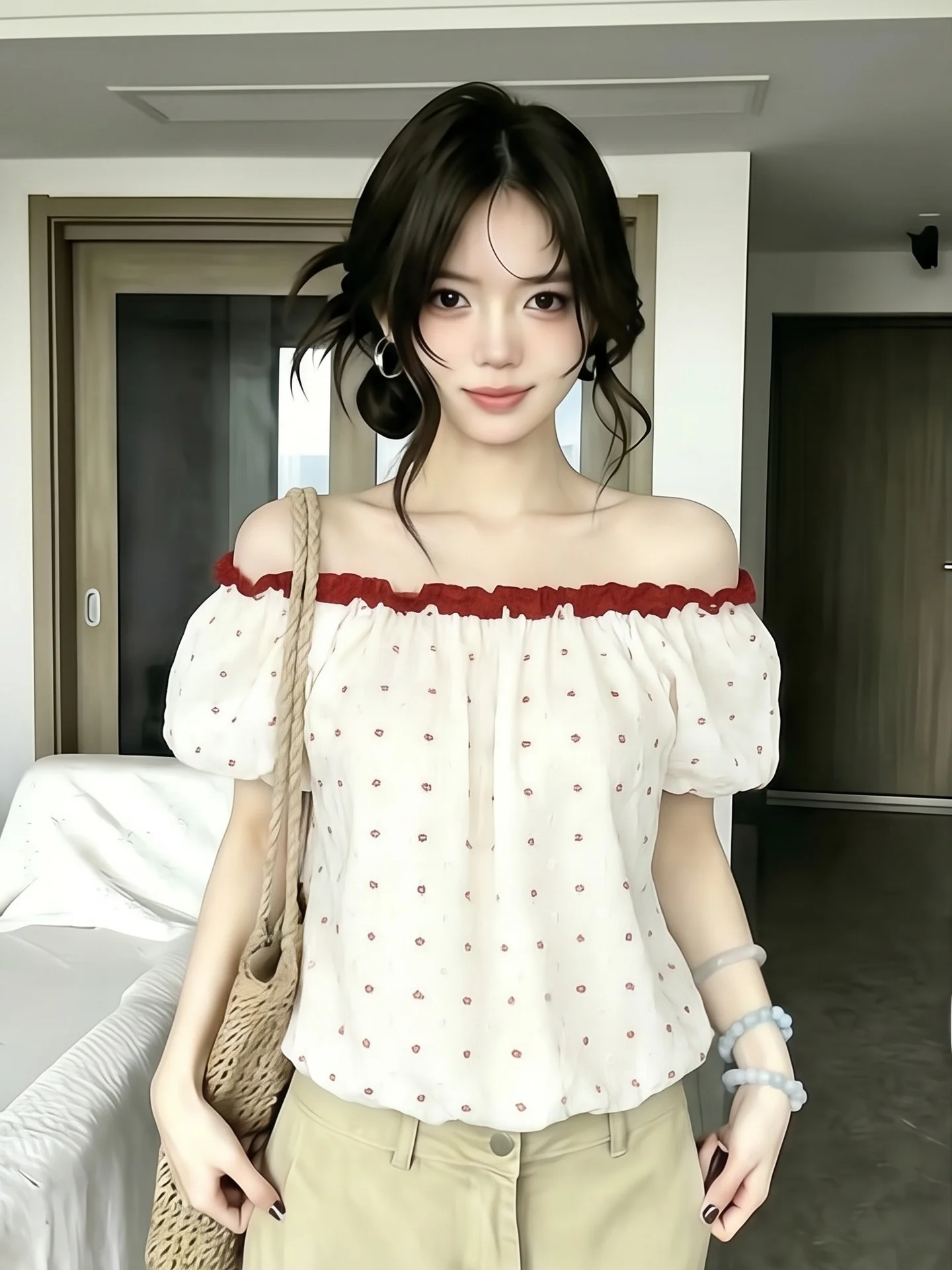 Unique Beautiful Short Floral Lace Bubble Sleeve One Shoulder Women's Shirt Summer New Style Puffy Sleeve Flower Bud Top
Unique Beautiful Short Floral Lace Bubble Sleeve One Shoulder Women's Shirt Summer New Style Puffy Sleeve Flower Bud Top