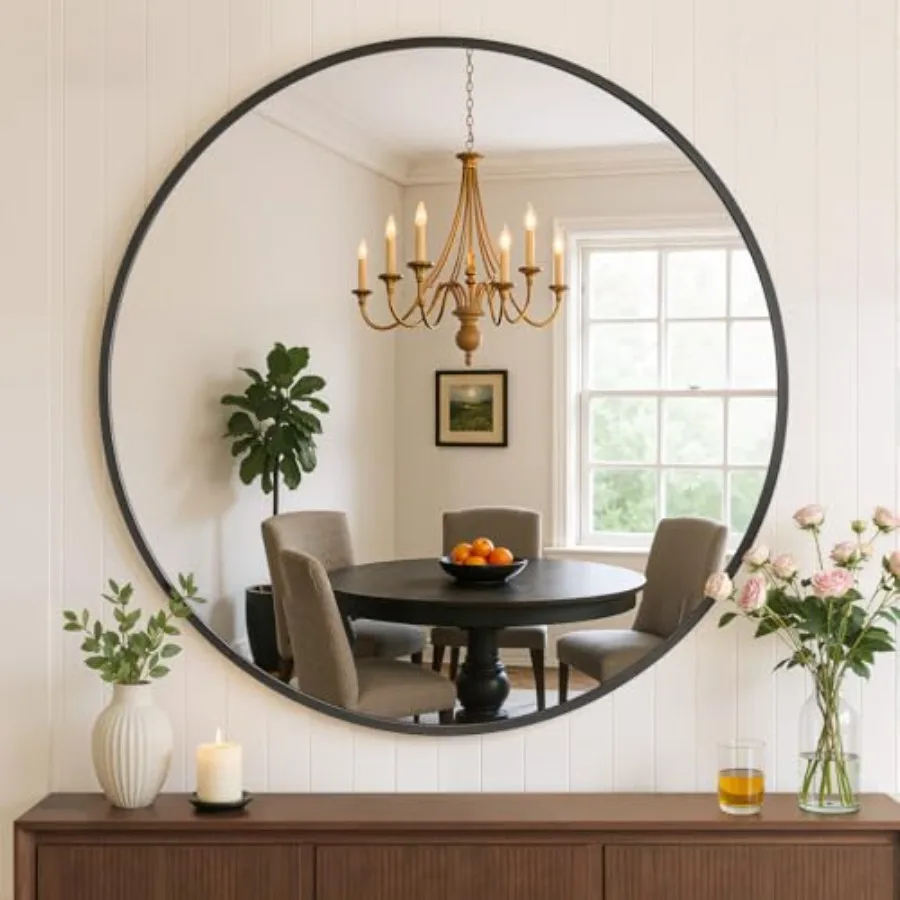 Bathroom Mirror for Wall, 24 Inch Mirror, Metal Framed Circle Vanity Mirror for Bathroom Bedroom Living Room Entryway, Anti-Rus
Bathroom Mirror for Wall, 24 Inch Mirror, Metal Framed Circle Vanity Mirror for Bathroom Bedroom Living Room Entryway, Anti-Rus