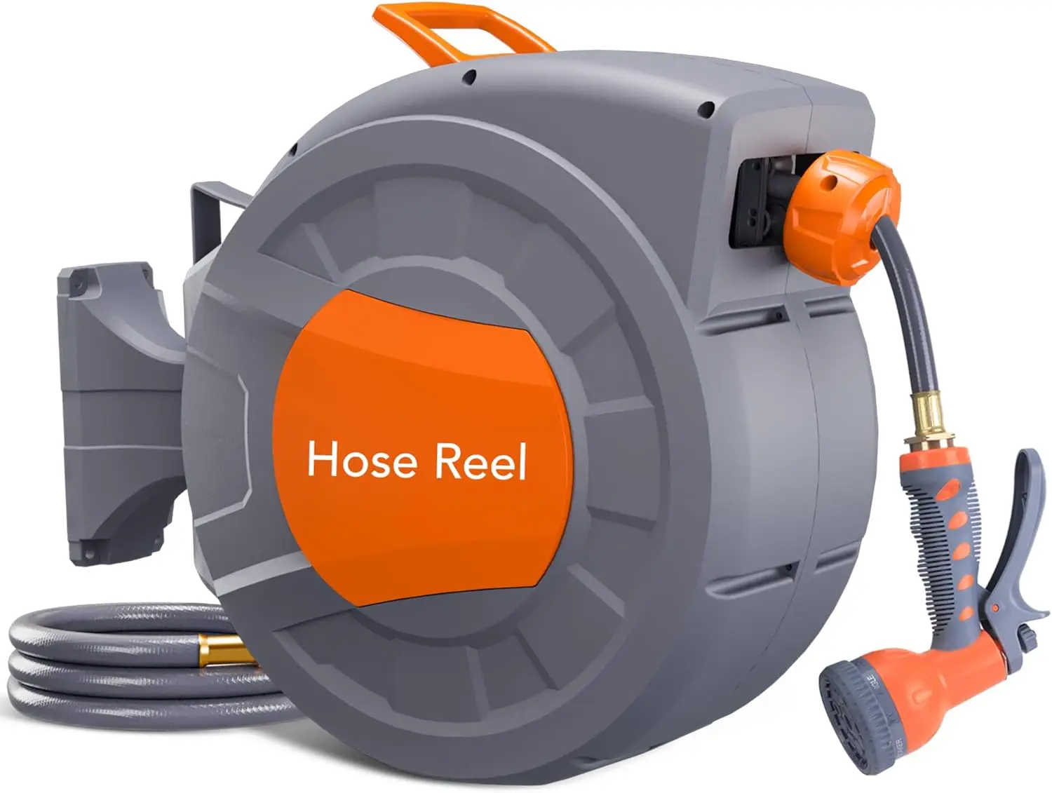 Retractable Garden Hose Reel 1/2 in x 72 ft with 9-Function Sprayer and Automatic Slow Rewind
Retractable Garden Hose Reel 1/2 in x 72 ft with 9-Function Sprayer and Automatic Slow Rewind