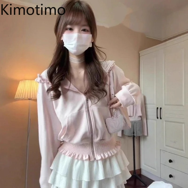 Kimotimo Korean Chic Hoodies Women Casual Zipper Folds Waist Ruffle Short Coats Top Sweet Thin Y2k Solid Long Sleeve Sweatshirts
Kimotimo Korean Chic Hoodies Women Casual Zipper Folds Waist Ruffle Short Coats Top Sweet Thin Y2k Solid Long Sleeve Sweatshirts