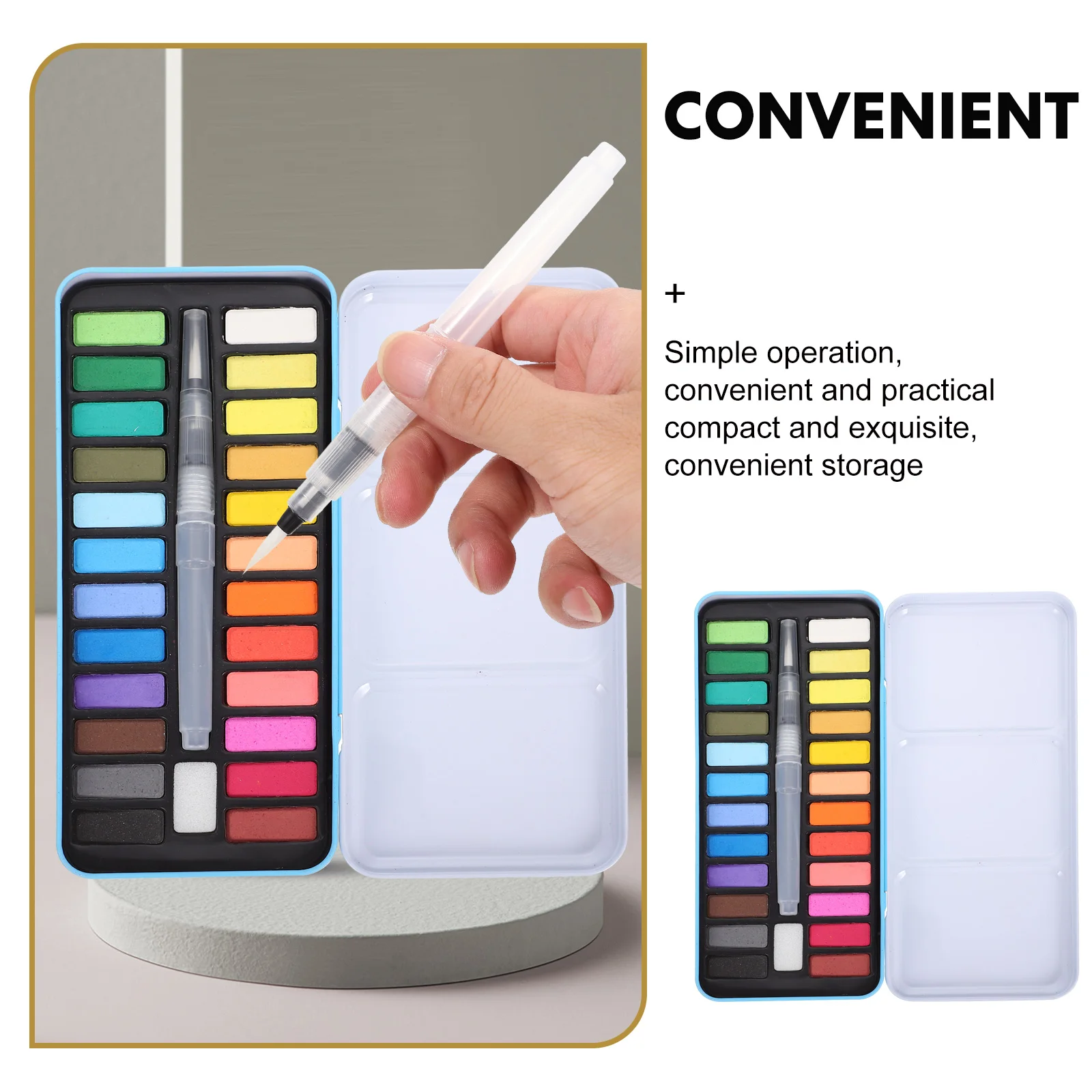 Watercolor Paint Set Paints Supply Accessory Multi-function Kit Iron Convenient Travel
Watercolor Paint Set Paints Supply Accessory Multi-function Kit Iron Convenient Travel