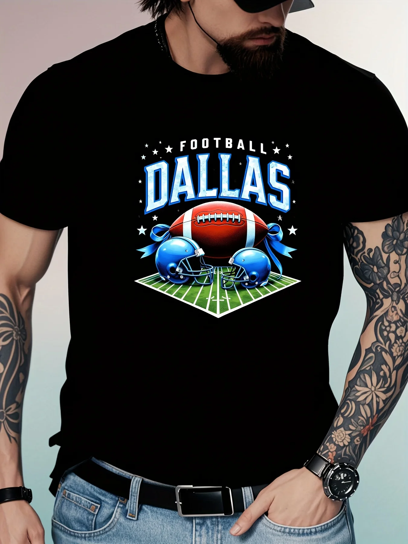 Men's Dallas Field Graphic T-Shirt - Heavyweight 220g Cotton, Round Neck, Short Sleeve
Men's Dallas Field Graphic T-Shirt - Heavyweight 220g Cotton, Round Neck, Short Sleeve