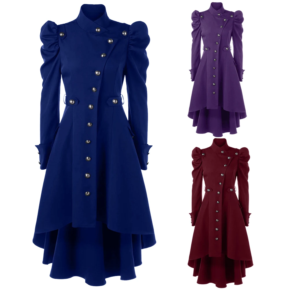 Medieval Retro Stand-up Collar Slim British Style Long Women's Coat Cosplay Clothing Women's Stage Drama Dress
Medieval Retro Stand-up Collar Slim British Style Long Women's Coat Cosplay Clothing Women's Stage Drama Dress