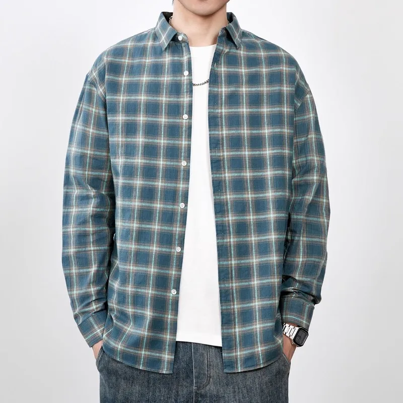 Мужская рубашка в японском стиле ретро в клетку, весенне-осенняя, с длинным рукавом, повседневная, свободного кроя, универсальная, модная верхняя одежда, 100% хлопок
Мужская рубашка в японском стиле ретро в клетку, весенне-осенняя, с длинным рукавом, повседневная, свободного кроя, универсальная, модная верхняя одежда, 100% хлопок