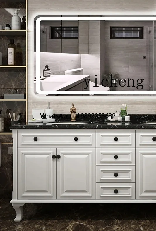 combination rock slab solid wood bathroom cabinet bathroom double basin washstand smart mirror washbasin cabinet
combination rock slab solid wood bathroom cabinet bathroom double basin washstand smart mirror washbasin cabinet