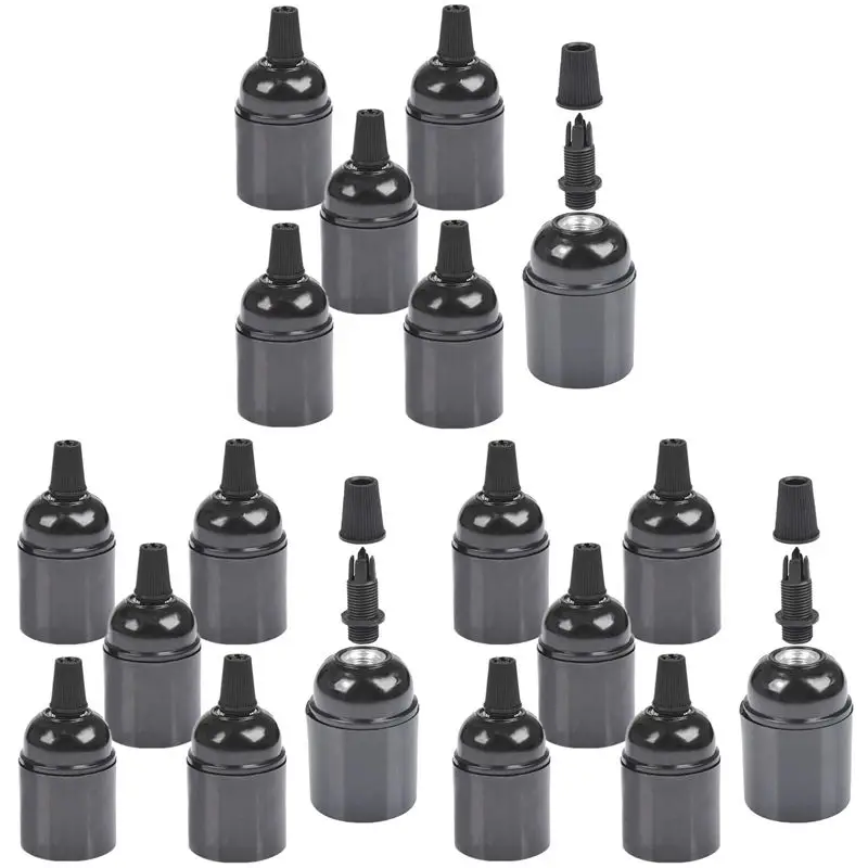 Держатель для лампы BHTS-18-Pack из бакелита, цоколь E26/E27, винтажный патрон для лампы, винтовой держатель для потолочных/подвесных/напольных светильников.
Держатель для лампы BHTS-18-Pack из бакелита, цоколь E26/E27, винтажный патрон для лампы, винтовой держатель для потолочных/подвесных/напольных светильников.