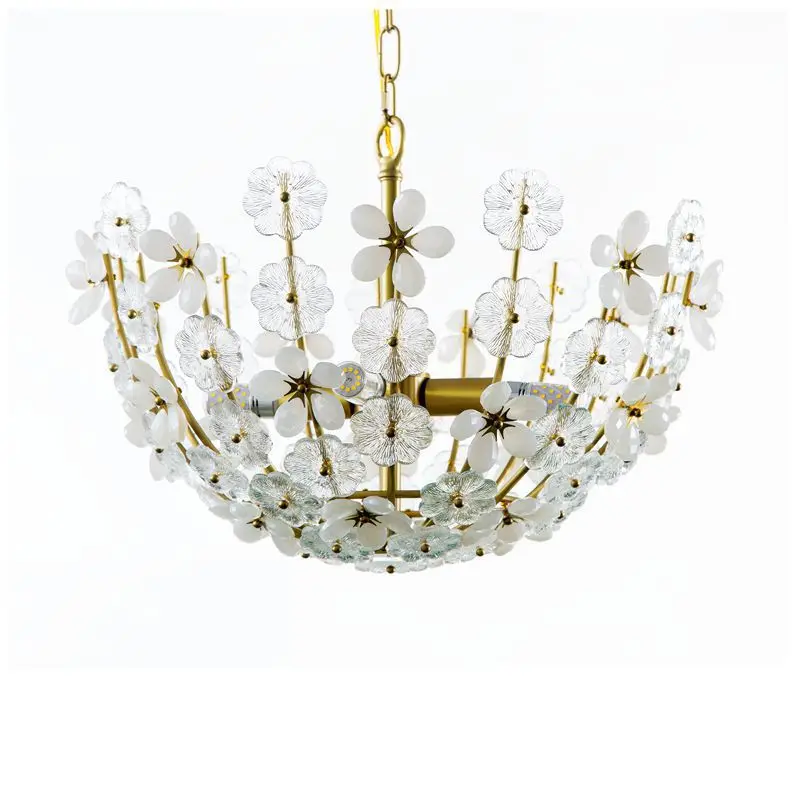 Flowers, petals, pure copper, crystal, chandelier, American style, living room, dining room
Flowers, petals, pure copper, crystal, chandelier, American style, living room, dining room
