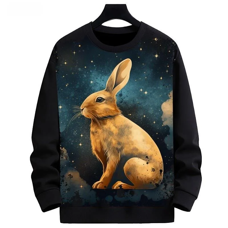 New Rabbit Pattern Digital Print round Neck Sweatshirt Men's Fashionable Outerwear Comfortable Polyester Fiber Crew Neck
New Rabbit Pattern Digital Print round Neck Sweatshirt Men's Fashionable Outerwear Comfortable Polyester Fiber Crew Neck