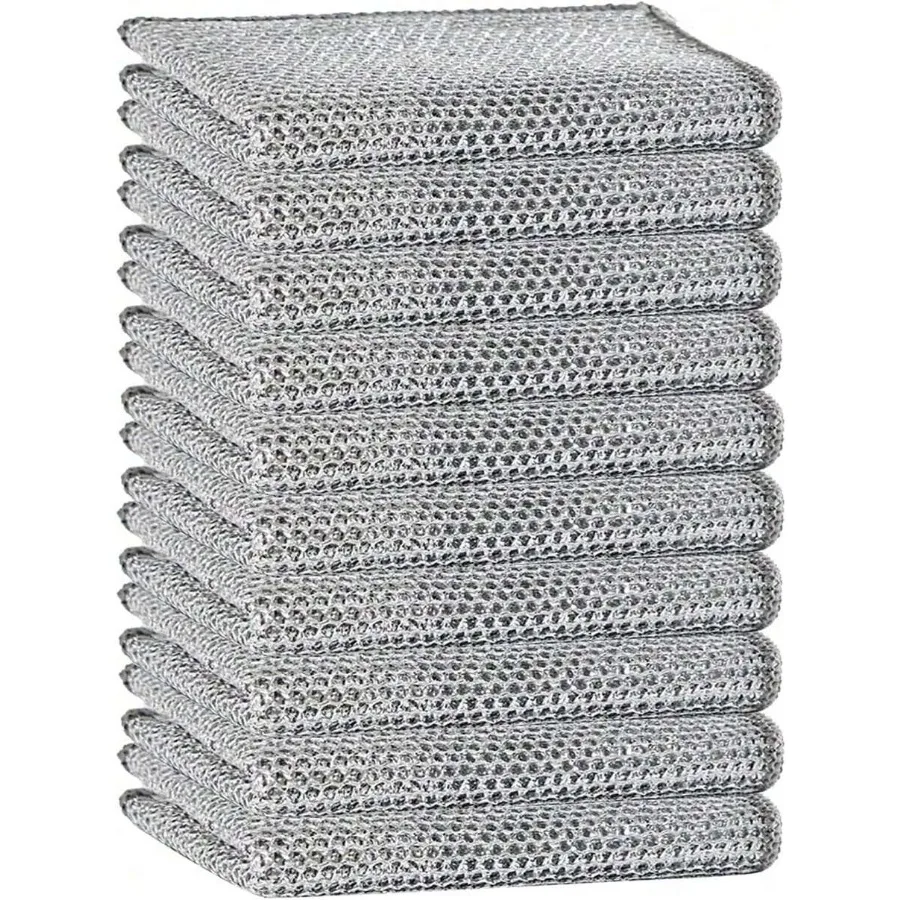 Reuseable Cleaning Cloth, Soft Wire Dishwashing Rags, Double Layer Multi-Purpose Anti-Scratch Steel Wire Multi-Purpose Cleaning
Reuseable Cleaning Cloth, Soft Wire Dishwashing Rags, Double Layer Multi-Purpose Anti-Scratch Steel Wire Multi-Purpose Cleaning