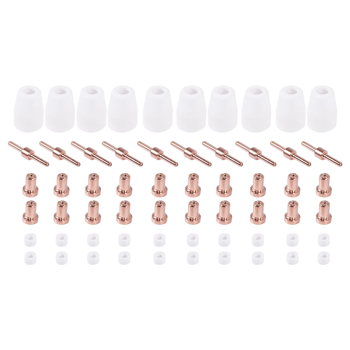 60 Pcs/Set Ceramic + red copper Air Plasma Cutting Cutter Consumables Extended TIP Nozzles Electrode for PT31 LG40 Torch CUT-50D
60 Pcs/Set Ceramic + red copper Air Plasma Cutting Cutter Consumables Extended TIP Nozzles Electrode for PT31 LG40 Torch CUT-50D