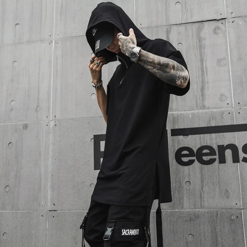 Summer New Stage Men's Hip Hop Hooded Short Sleeves T-shirt Oversized Streamer Hair Stylist Personality Base Shirt Male Clothing
Summer New Stage Men's Hip Hop Hooded Short Sleeves T-shirt Oversized Streamer Hair Stylist Personality Base Shirt Male Clothing