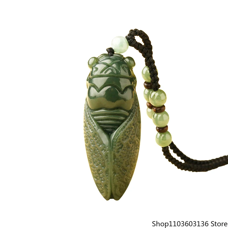 Ручная работа, натуральный темно-зеленый HeTian Jade, резной цикада, амулет на удачу, кулон, ювелирные изделия
Ручная работа, натуральный темно-зеленый HeTian Jade, резной цикада, амулет на удачу, кулон, ювелирные изделия