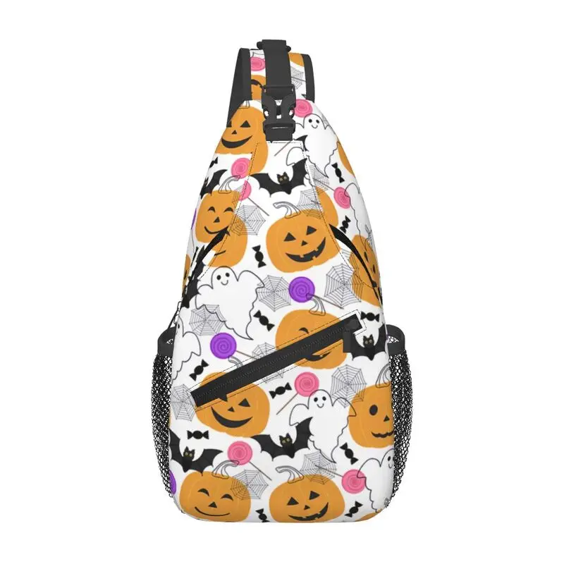 Пользовательские тыквы, призраки, кошки, Хэллоуин, нагрудная сумка, повседневный рюкзак через плечо для мужчин, дорожный походный рюкзак 
Пользовательские тыквы, призраки, кошки, Хэллоуин, нагрудная сумка, повседневный рюкзак через плечо для мужчин, дорожный походный рюкзак