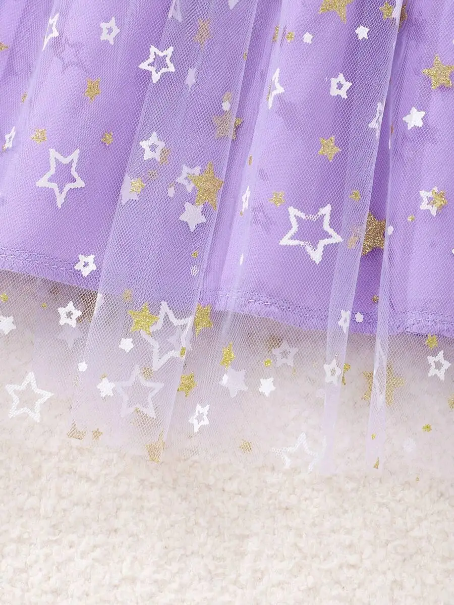Purple Star Print Tulle Mesh Evening Dress For Women
Purple Star Print Tulle Mesh Evening Dress For Women