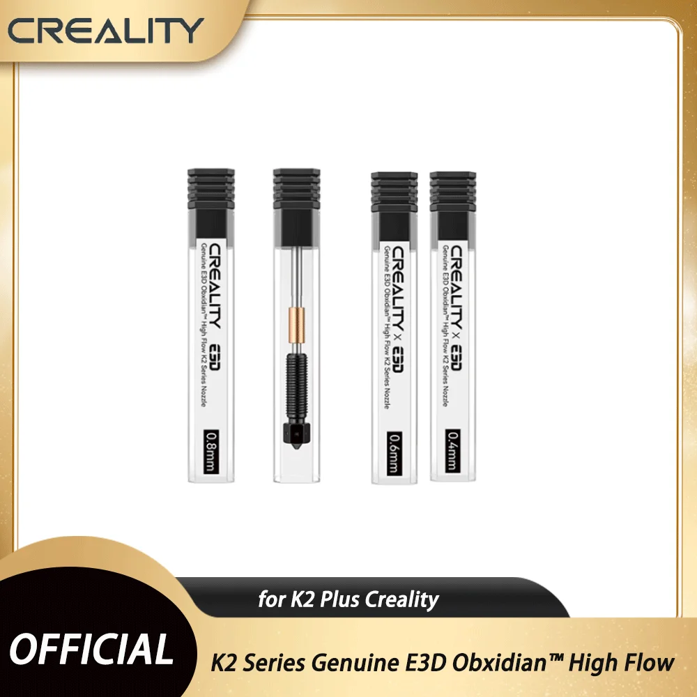 Creality K2 Series Genuine E3D Obxidian™ High Flow Nozzle Assembly 0.4/0.6/0.8mm for K2 Plus Creality Hi 3D Printer Accessories
Creality K2 Series Genuine E3D Obxidian™ High Flow Nozzle Assembly 0.4/0.6/0.8mm for K2 Plus Creality Hi 3D Printer Accessories