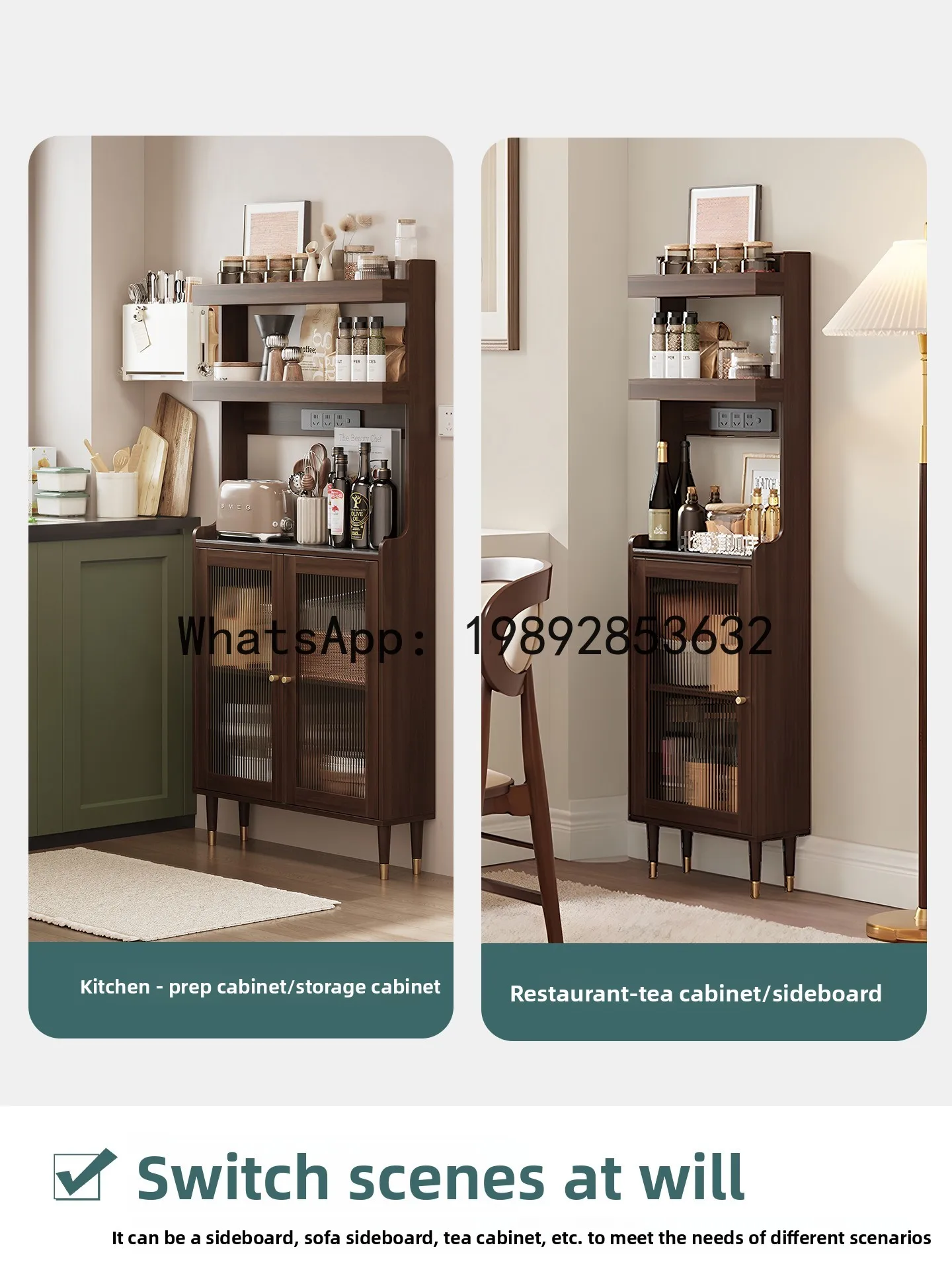 ZZ Sideboard Storage Rack Wall-Mounted Integrated Tea Water Kitchen Multi-Functional Small Size Narrow Side Storage Cabinet
ZZ Sideboard Storage Rack Wall-Mounted Integrated Tea Water Kitchen Multi-Functional Small Size Narrow Side Storage Cabinet