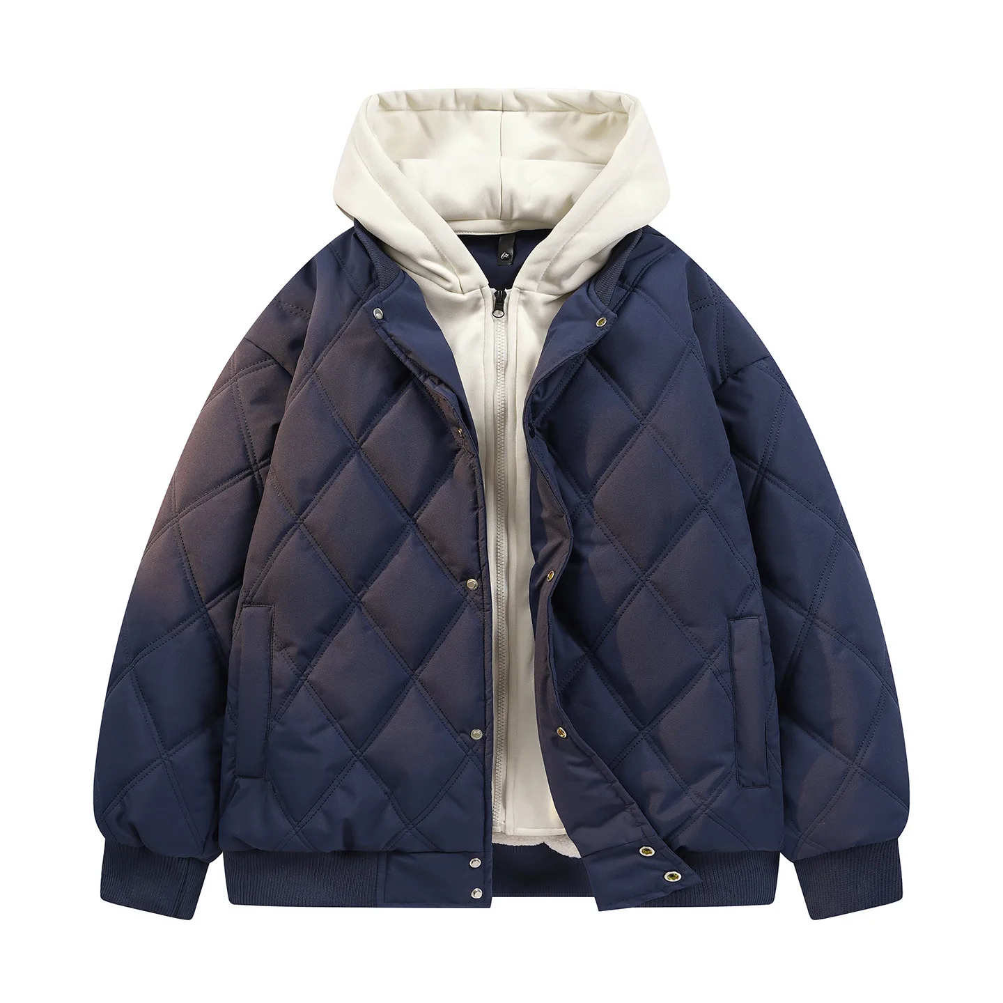 Men's New Removable Fake Two-Piece Collar Diamond Patterned Workwear Cotton Jacket Warm Cotton Outerwear Trendy Chinese Brand
Men's New Removable Fake Two-Piece Collar Diamond Patterned Workwear Cotton Jacket Warm Cotton Outerwear Trendy Chinese Brand