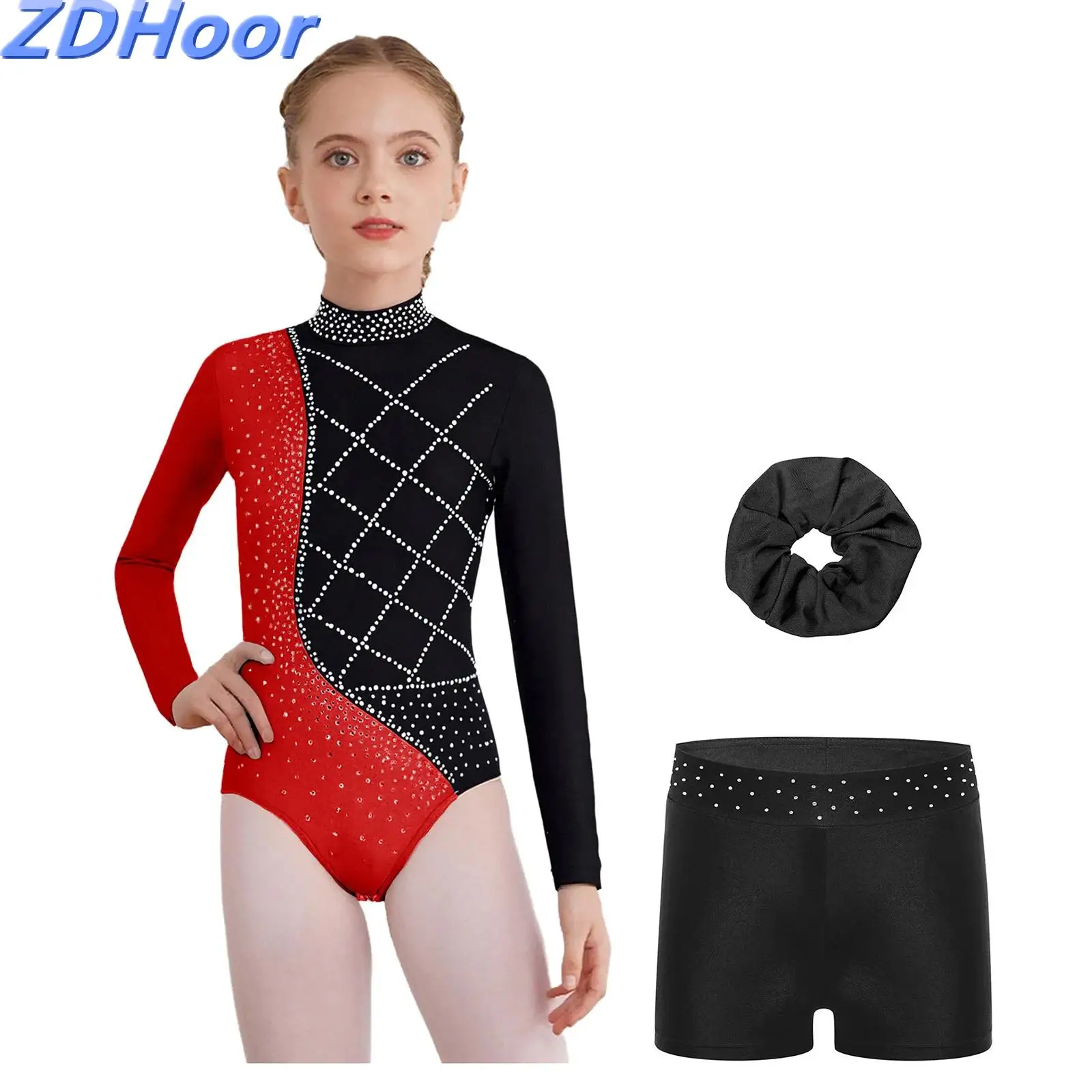 Kids Girls Figure Skating Dance Outfit Keyhole Back Shiny Rhinestones Color Block Leotard with Shorts And Hairband
Kids Girls Figure Skating Dance Outfit Keyhole Back Shiny Rhinestones Color Block Leotard with Shorts And Hairband
