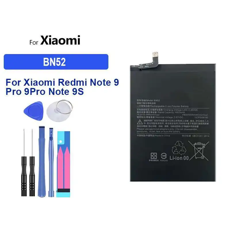 BN52 5020Mah Mobile Phone Battery Long-Lasting For Xiaomi Redmi Note 9 Pro 9Pro Good Low-Temperature Performance
BN52 5020Mah Mobile Phone Battery Long-Lasting For Xiaomi Redmi Note 9 Pro 9Pro Good Low-Temperature Performance
