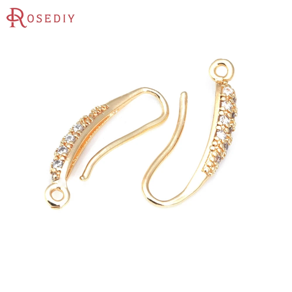 6PCS 18K Gold Color Brass with Zircon Earrings Hook High Quality Jewelry Making Supplies Earrings Diy Accessories
6PCS 18K Gold Color Brass with Zircon Earrings Hook High Quality Jewelry Making Supplies Earrings Diy Accessories