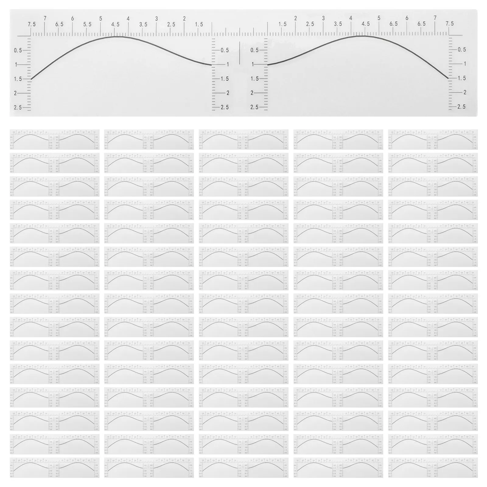 100Pcs Disposable Eyebrow Ruler Stickers Adhesive Brow Mapping Tool for Symmetrical Eyebrow Shaping Tattooing DIY Salon
100Pcs Disposable Eyebrow Ruler Stickers Adhesive Brow Mapping Tool for Symmetrical Eyebrow Shaping Tattooing DIY Salon