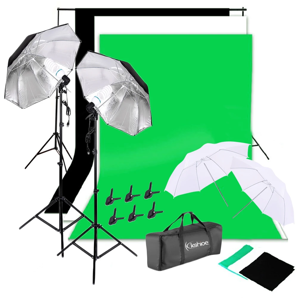 135W Silver Black Umbrellas with Background Stand Muslim Cloth, photography props, photography, sturdy(Black & White & Green)
135W Silver Black Umbrellas with Background Stand Muslim Cloth, photography props, photography, sturdy(Black & White & Green)