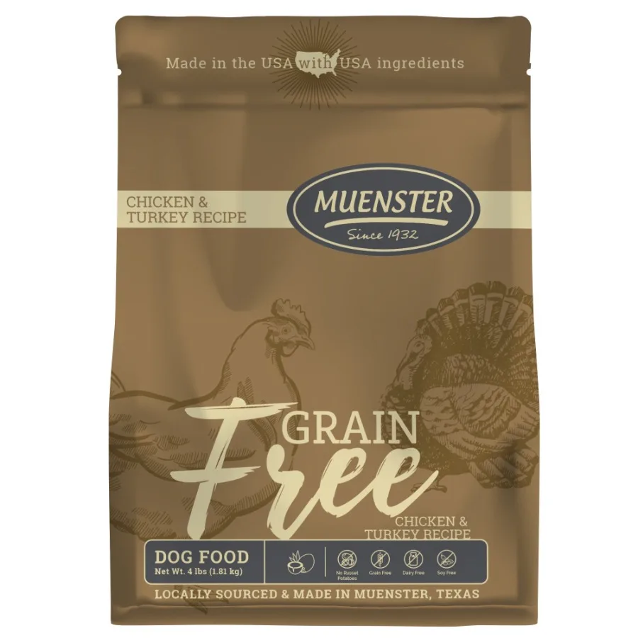 Grain Free Chicken and Turkey Dog Food, All Life Stages, 4 lb Bag
Grain Free Chicken and Turkey Dog Food, All Life Stages, 4 lb Bag