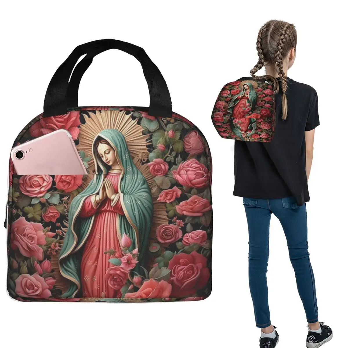 Virgin Mary Insulated Lunch Bag for Women Kids Portable Food Boxes Thermal Lunch Box Tote
Virgin Mary Insulated Lunch Bag for Women Kids Portable Food Boxes Thermal Lunch Box Tote