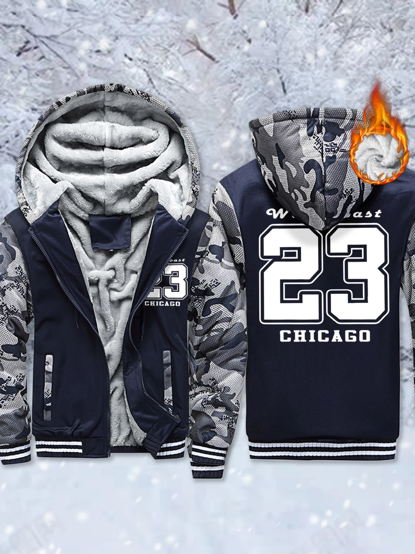 West Coast 23 Chicago Print Fleece Warm Jacket Men Soft Thicken Outwear Winter Comfy Hoody Zip-Up Pocket Veste Street Casual Top
West Coast 23 Chicago Print Fleece Warm Jacket Men Soft Thicken Outwear Winter Comfy Hoody Zip-Up Pocket Veste Street Casual Top